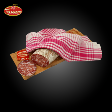 SALAME TORRESANO IN NATURALE SENZA AGLIO STAGIONATO + 30 GG 700 GR CT 8 PZ